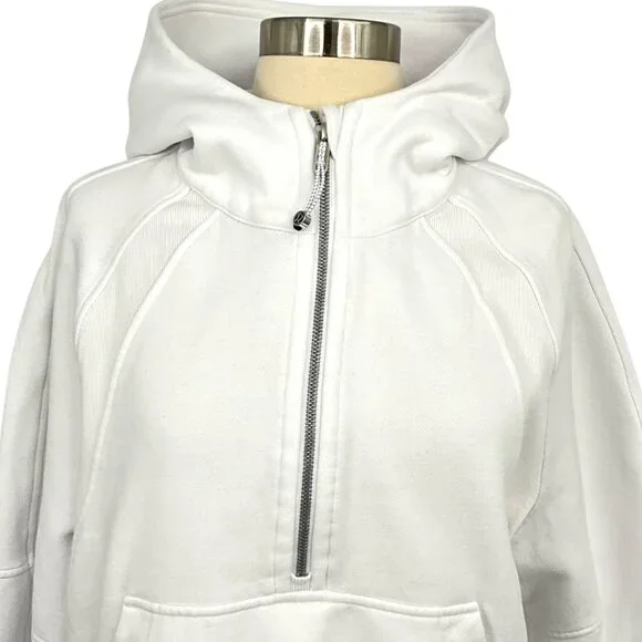 Lululemon Scuba Oversized 1/2 Zip Hoodie White Size M / L Pullover Sweatshirt - Picture 2 of 9
